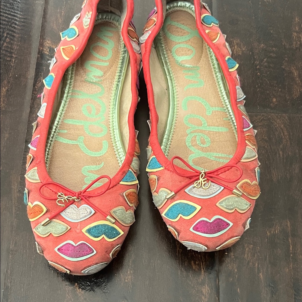 Sam Edelman Multicolor Lip Print Ballet Flats